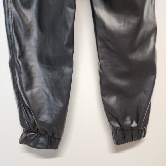BlankNYC Faux Leather Jogger Pants Size 25" Black Pull On Elastic Waist Biker - Picture 3 of 9